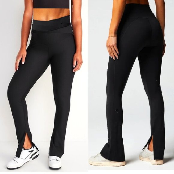Old Navy Extra High Waist Ribbed Split Flare Leggings Pants Sz 3X vs Fabletics - Picture 1 of 11